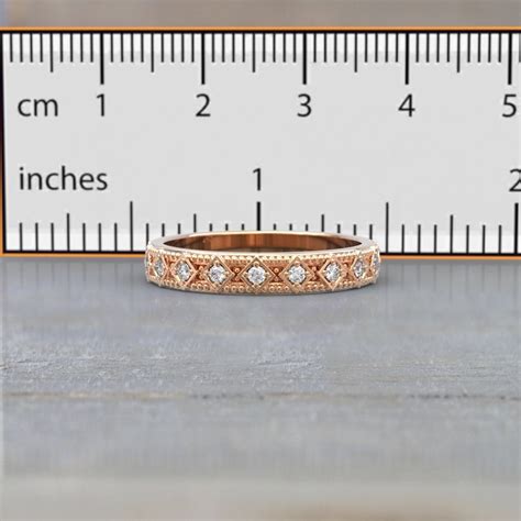 14k Rose Gold Wedding Band 4mm Eternity Ring Anniversary T Etsy