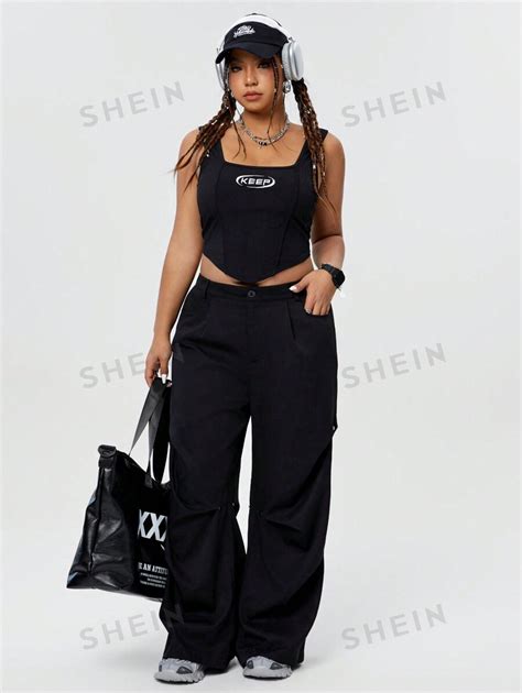 SHEIN Coolane Damen Übergröße Y2k Stil eng anliegendes Tank Top für den