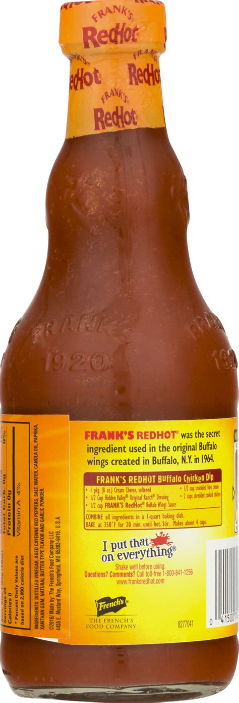 Franks Red Hot Buffalo Sauce Nutrition