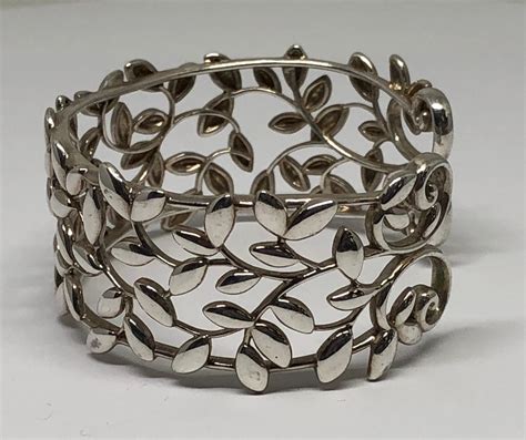 Tiffany And Co Sterling Silver Paloma Picasso Olive Leaf Cuff Bracelet — Queen May