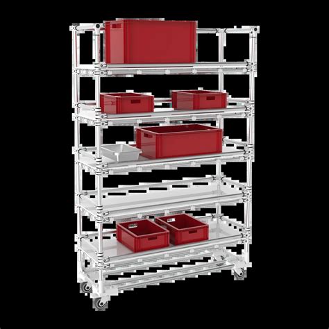 Flanges Shelf Trolley With Levels