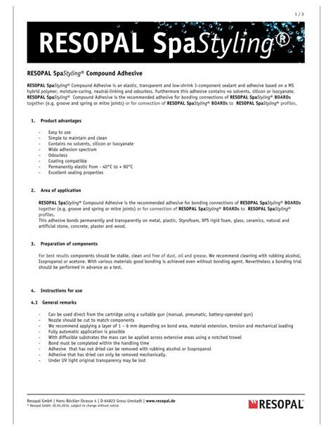 Pdf Resopal Spastyling Compound Adhesivestatic Wilsonart Cdnga