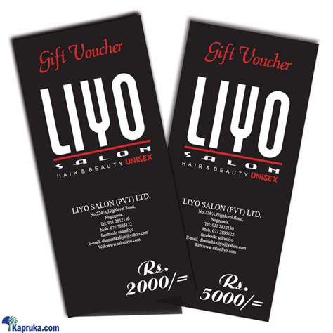 Online Salon LIYO Gift Vouchers Online Price In Sri Lanka Salon LIYO