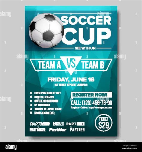 Soccer Poster Vector Football Ball Design For Sport Bar Promotion