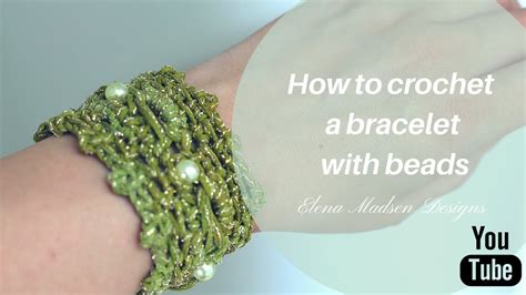 How To Crochet A Bracelet With Beads Crochet Tutorial Youtube