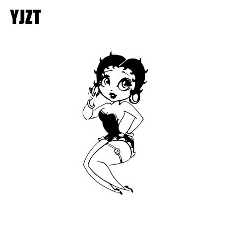 Yjzt 6 7 16 3cm Cute Sexy Lady Girl Car Sticker Covering The Body Vinyl Good Design Decals Black