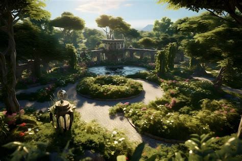 premium ai image paradise garden