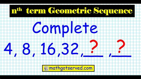 How To Find The Nth Term Of A Geometric Sequence Algebra 2 Mathgotserved Honors Common Core U9l4