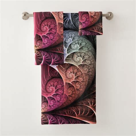 Heartbeat Abstract Surreal Fantasy Fractal Art Bath Towel Set