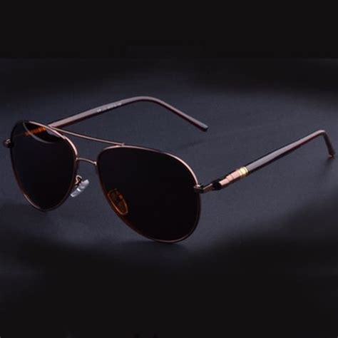 تسوق Men Oversized Aviation Metal Frame Spring Temple Polarized