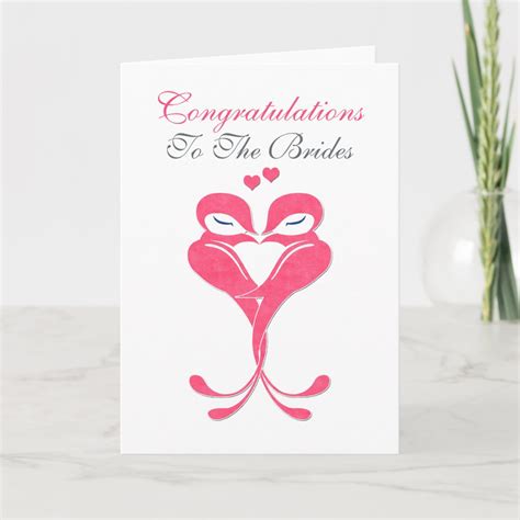 Congratulations Brides Love Birds Lesbian Wedding Card Zazzle