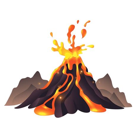 Vinyl Kids Bedroom Living Room Volcano Hot Magma Lava Cartoon Design Adhesive Wall Decal Sticker ...