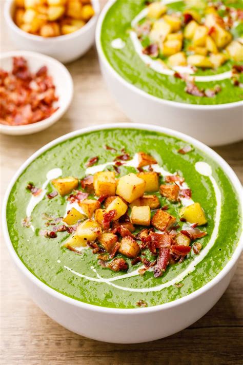 Cream Of Spinach Soup With Crunchy Potato Bits And Bacon Nurtured Homes