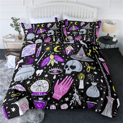 Blessliving Halloween Witch Items Comforter Set Twintwin