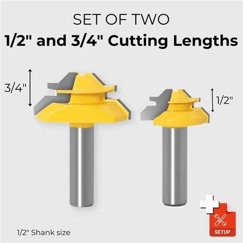 45-degree Lock Miter Router Bit - 1/2" Shank – SANRICO DEALS