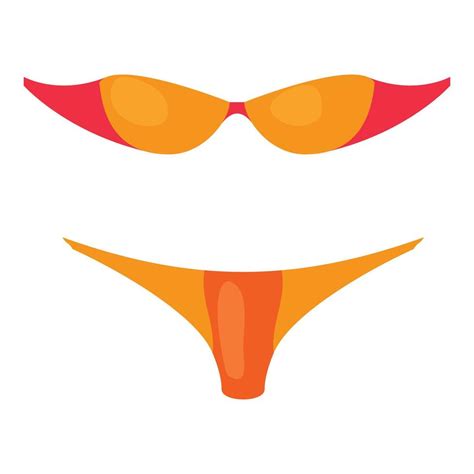 Orange Woman Swimsuit Bikini Icon Cartoon Style Vector Art At