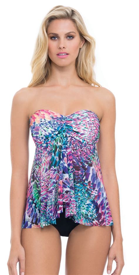 Profile By Gottex Canary Islands Bandeau Flyaway Tankini Top E735 1b19 080 Multi 10