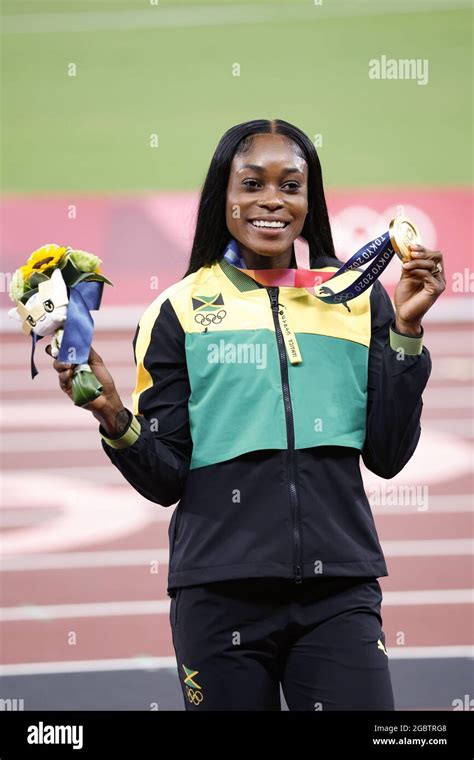 Elaine Thompson Jam Winner Gold Medal During The Olympic Games Tokyo