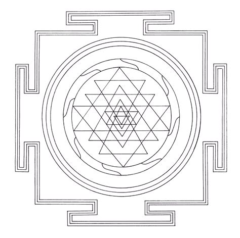 Tibetan Sri Yantra Mandala Coloring Page ColouringPages