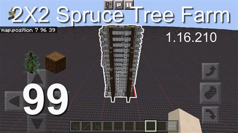 Minecraft Bedrock Tutorials99 How To Build A 2x2 Spruce Tree Farm