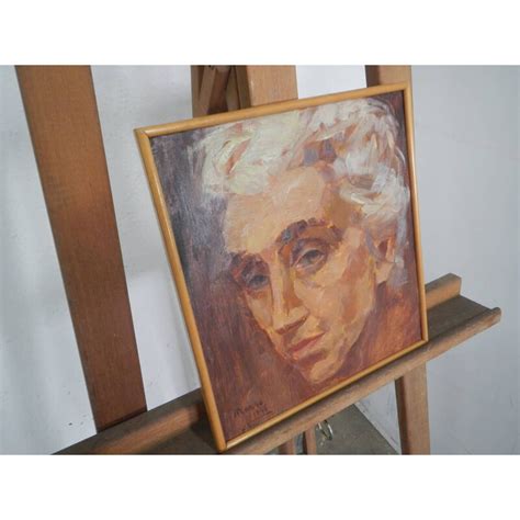 Peinture vintage Visage de femme à l huile contreplaqué et sapin par