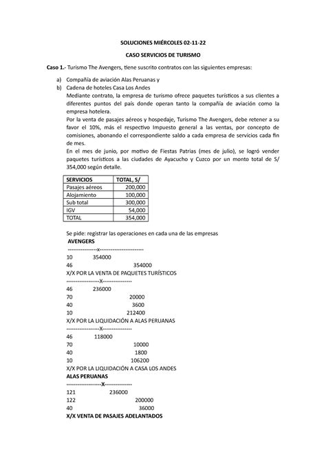 CONTABILIDAD MINERA SOLUCIONES MIÉRCOLES 02 11 CASO SERVICIOS DE