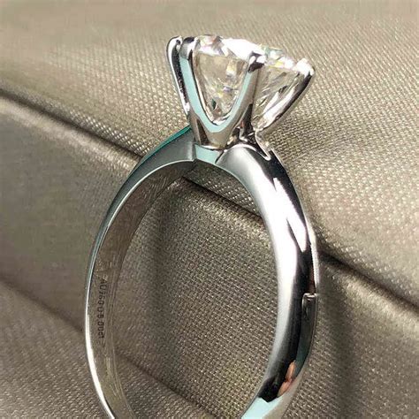 50ct Engagement Ring Women 14k White Gold Plated Lab Diamond Sterling