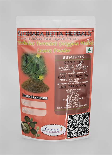 Sidhara Betta Herbals Tribulus Terrestris Neggina Mullu Leaves Powder