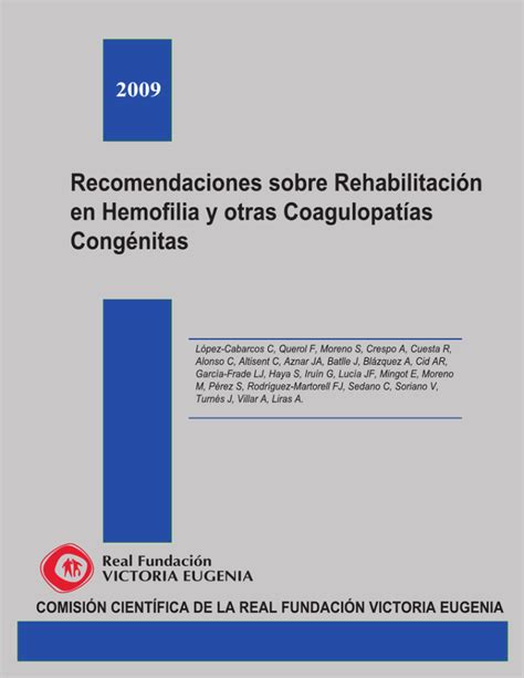 Recomendaciones Sobre Rehabilitaci N En Hemofilia Y Otras Coagulopat As