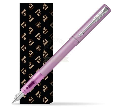 Parker Vector XL Lilac Fountain Pen In Cover Golden Hearts In Cover