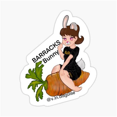 "Barracks bunny pin up" Sticker by VInDisguise | Redbubble