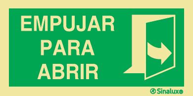 Se Al De Evacuaci N Para Apertura De Puertas Con El Texto Empujar Para