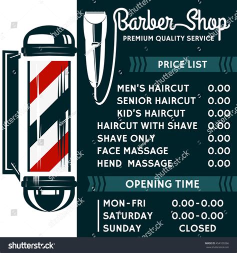 Barber Shop Flyer Template Price List Royalty Free Vector Atelier