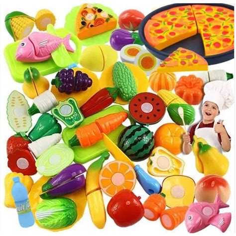 Kit Comidinha Crec Crec Velcro de Brinquedo 6 Peças Frutinhas e