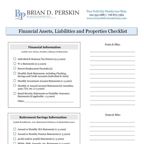 Finance Checklist Template