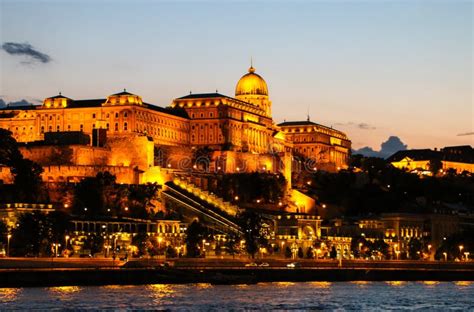 Evening View of the Danube River, Bridges, Sights of Budapest. Hungary. Editorial Photo - Image ...