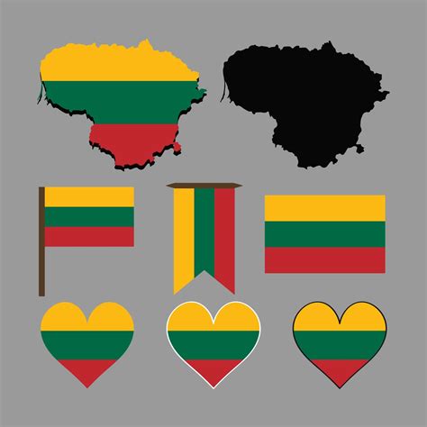 Lithuania. Map and flag of Lithuania. Vector illustration. 8633466 ...