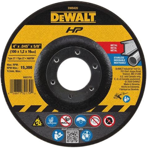 Dewalt Dw Inch By Inch By Inch Metal Inox Cutting Wheel