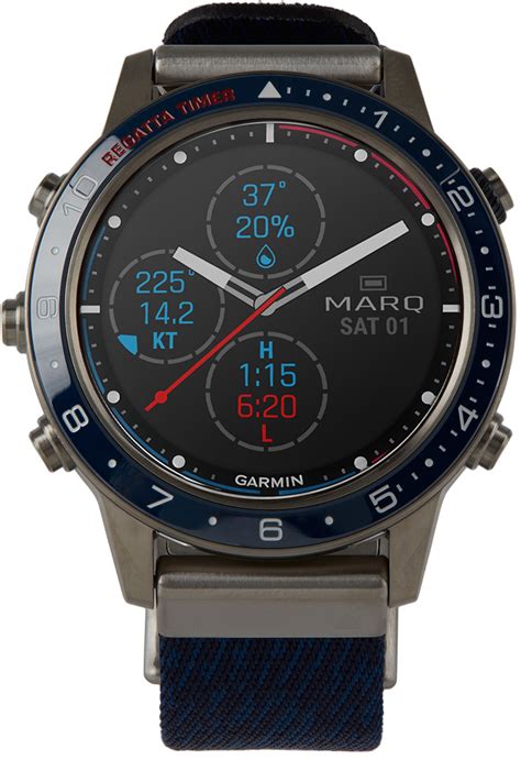 Navy Silver Marq Captain Smartwatch By Garmin Ssense