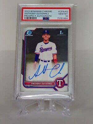 Bowman Chrome Autograph Anthony Gutierrez Auto Rc Psa Ebay