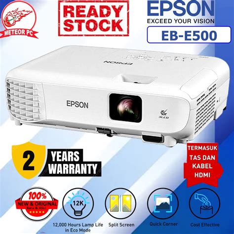 Jual Proyektor Epson Eb E500 Xga 3300 Lumens Shopee Indonesia