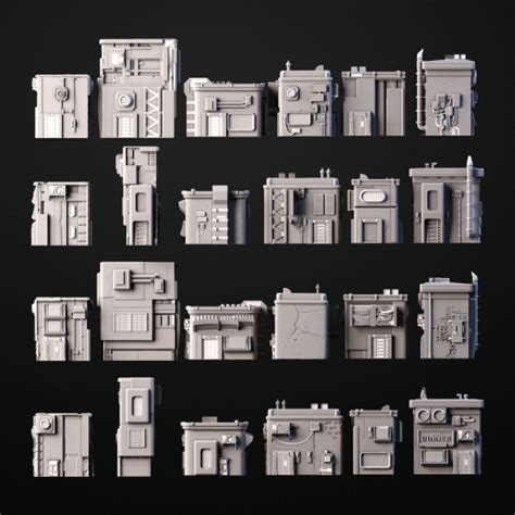 3d Printable Cyberpunk Buildings Terrain By Kino Prados Cordon