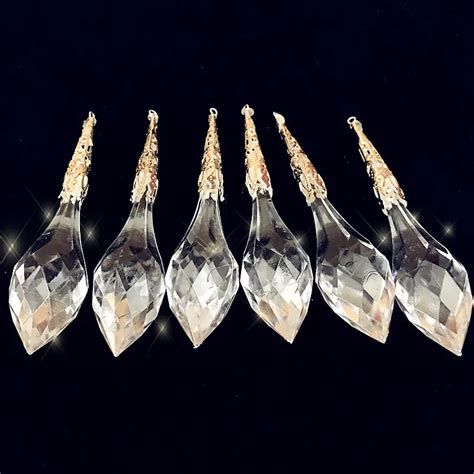 6 pc lote 10cm acrílico icicle decoração de casamento pendurado gota