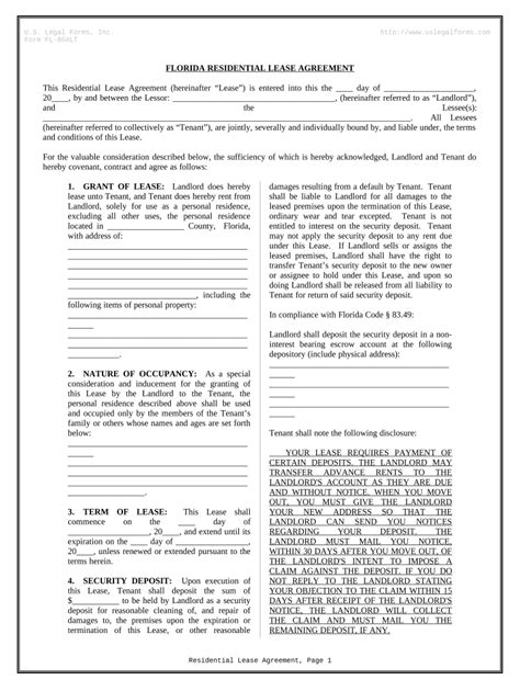 Florida Residential Rental Lease Agreement Dochub