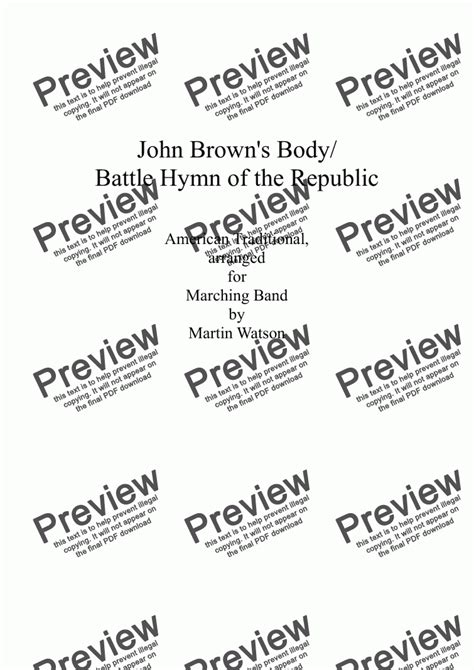 John Browns Body Battle Hymn Of The Republic For Marching Band Pdf