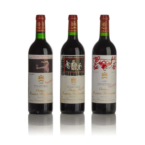 Château Mouton Rothschild 1990s Vertical 6 Bt Exclusive Releases