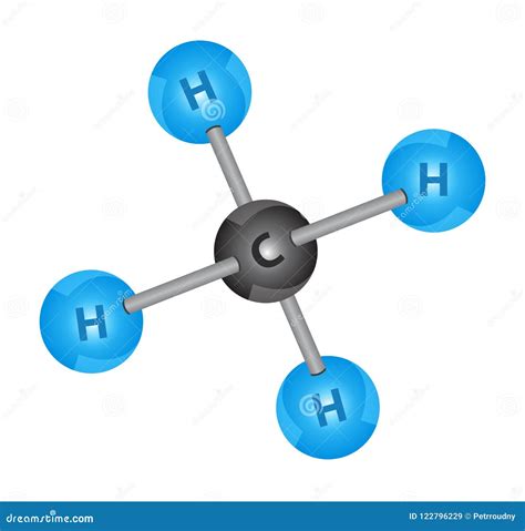 Methane Molecule Structural Formula Stock Vector Illustration Of