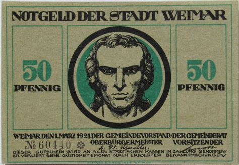 Pfennigs Goethe And Schiller Series Schiller Green Issue