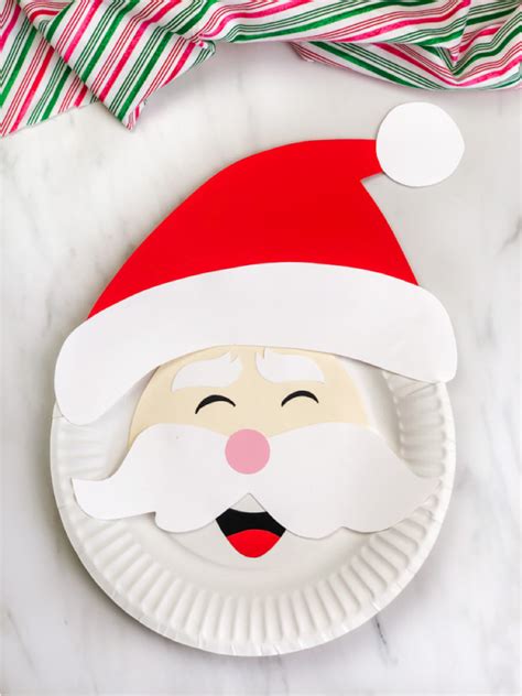 Paper Plate Santa Craft For Kids Free Template Santa Crafts Paper