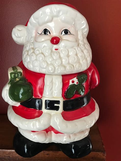 Vintage Santa Claus Cookie Jar Made In Taiwan Etsy